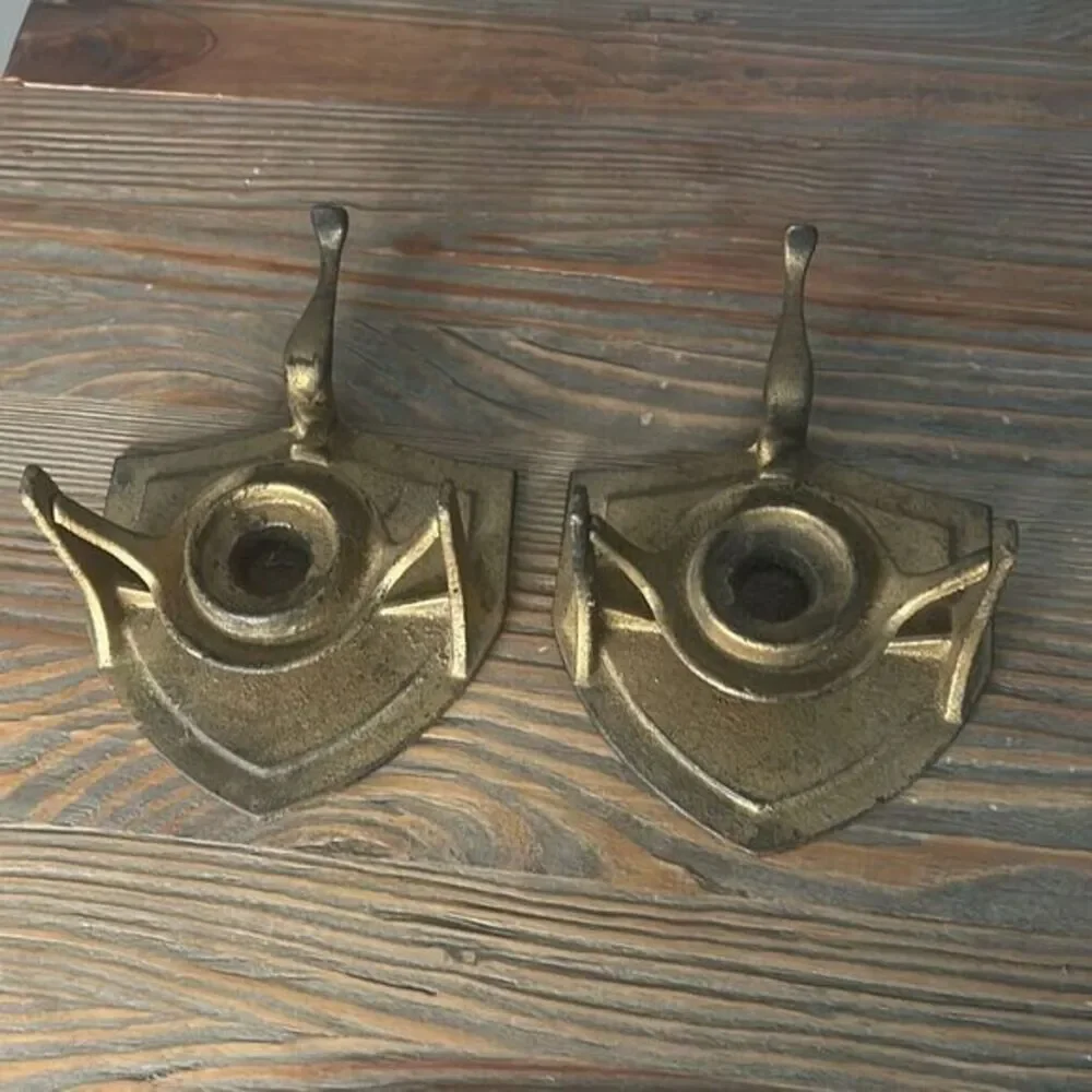 Vintage cast iron candle wall‎ sconce or table candle holder antique Japan